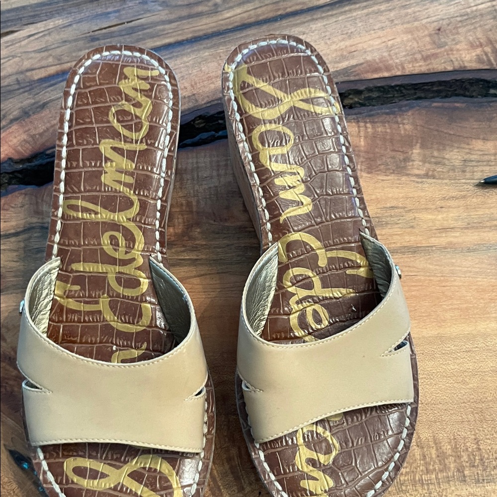 Sam Edelman Beige Slide Sandals